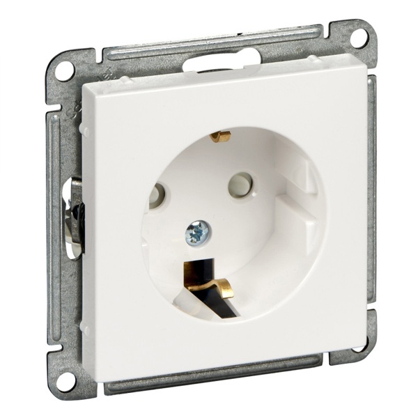 Розетка с заземлением со шторками SE W59 16А Aqua IP44, белый