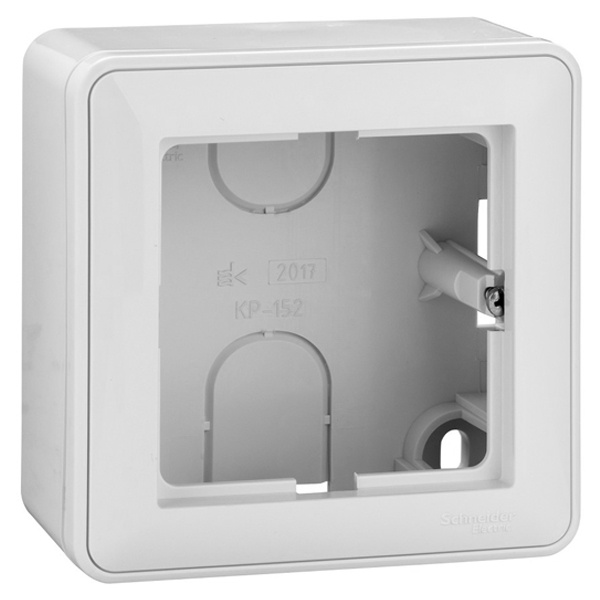 Подъемная коробка SE W59 для наружного монтажа с рамкой 1 поста, белый