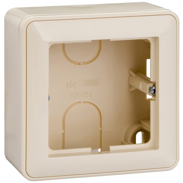 Подъемная коробка SE W59 для наружного монтажа с рамкой 1 поста, слоновая кость (бежевый)