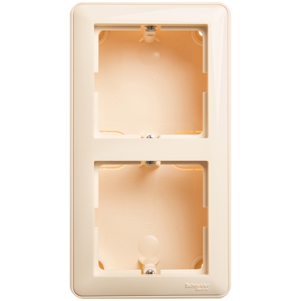 Подъемная коробка SE W59 для наружного монтажа с рамкой 2 поста, слоновая кость (бежевый)