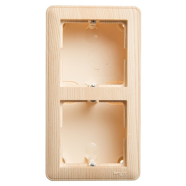 Подъемная коробка SE W59 для наружного монтажа с рамкой 2 поста, сосна