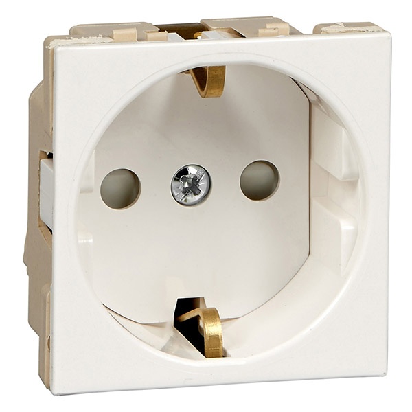 Розетка SE W45 2К+З со шторками винтовой зажим 16А, белый RAL9010