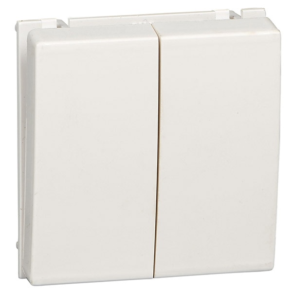 Двухклавишный выключатель SE W45 10А, белый