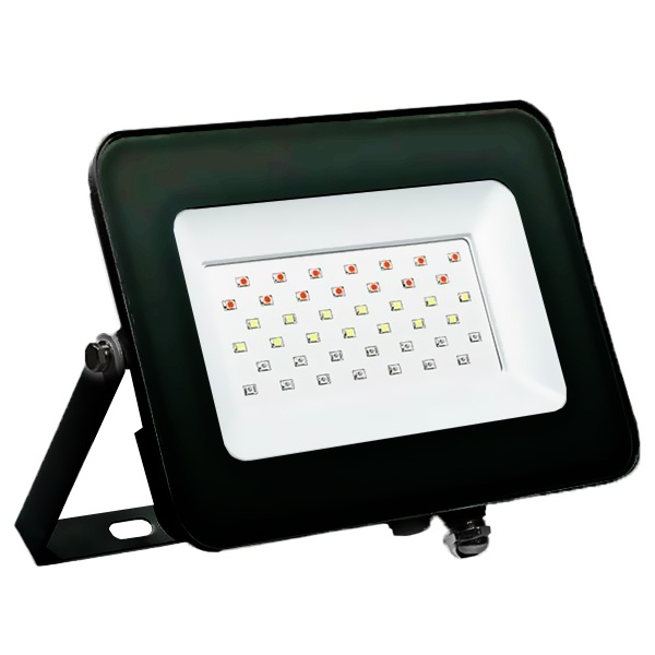 Прожектор светодиодный JazzWay PFL-30W 220V RGB с пультом ДУ IP65 черный корпус