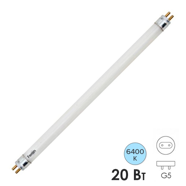 Люминесцентная линейная лампа Feron T4 EST13 20W 6400K G5 569mm