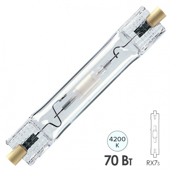 Лампа металлогалогенная Philips CDM-TD 70W/942 RX7s (МГЛ)