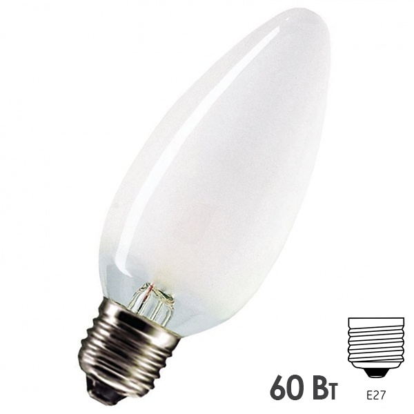 Лампа накаливания свеча Osram Classic B FR 60W E27 матовая