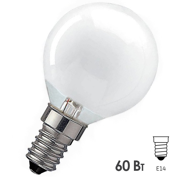 Лампа накаливания шарик Osram Classic P FR 60W E14 матовая