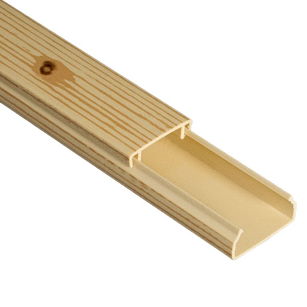 Кабель-канал Промрукав с крышкой 20х10 ПВХ сосна 2м/шт [уп.180м] (кабельный короб)