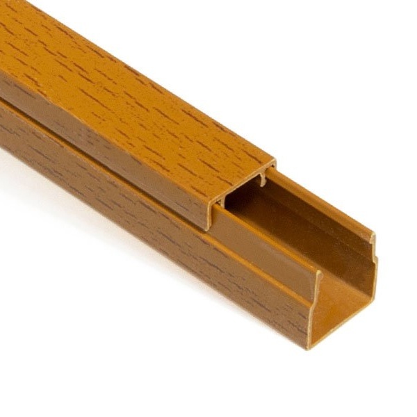 Кабель-канал Промрукав с крышкой 12х12 ПВХ бук 2м/шт [уп.242м] (кабельный короб)