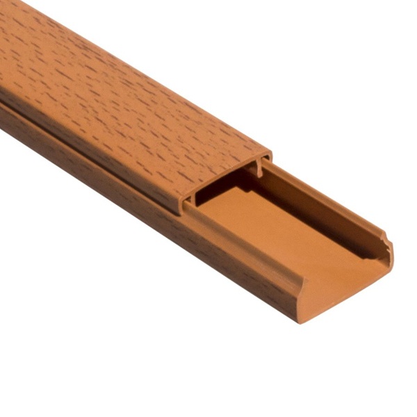 Кабель-канал Промрукав с крышкой 20х10 ПВХ бук 2м/шт [уп.180м] (кабельный короб)