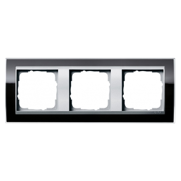 Рамка Gira Event Clear Черный 3 поста цвет вставки Алюминий