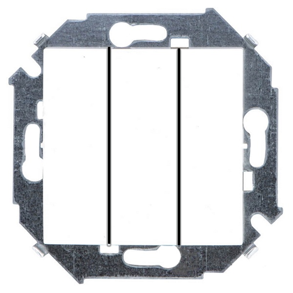 Выключатель трехклавишный Simon 15 10А 250В винтовой зажим, белый