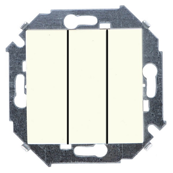 Выключатель трехклавишный Simon 15 10А 250В винтовой зажим, слоновая кость (бежевый)