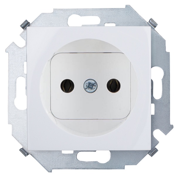 Розетка без заземления Simon 15 16А 250В винтовой зажим, белый