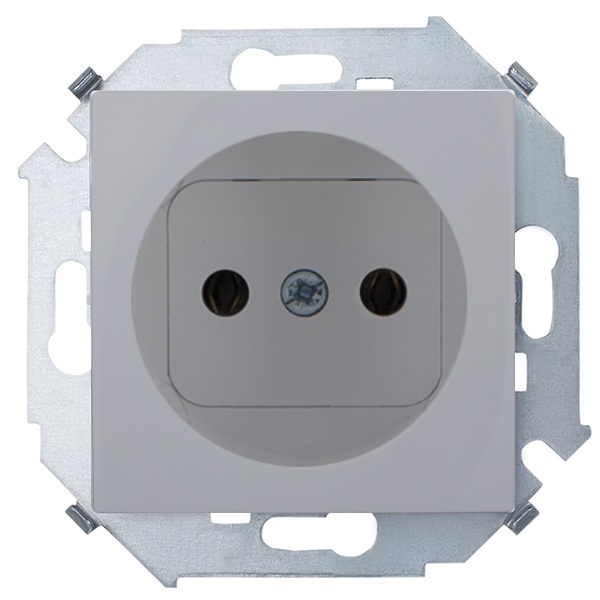 Розетка без заземления Simon 15 16А 250В винтовой зажим, алюминий