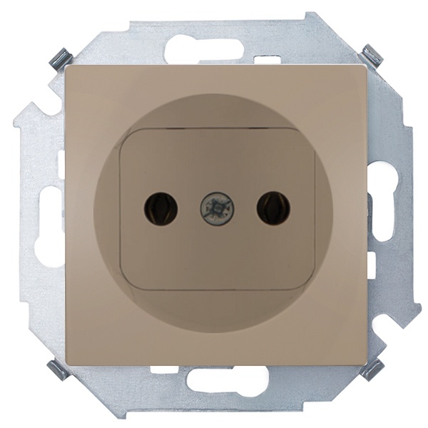 Розетка без заземления Simon 15 16А 250В винтовой зажим, шампань