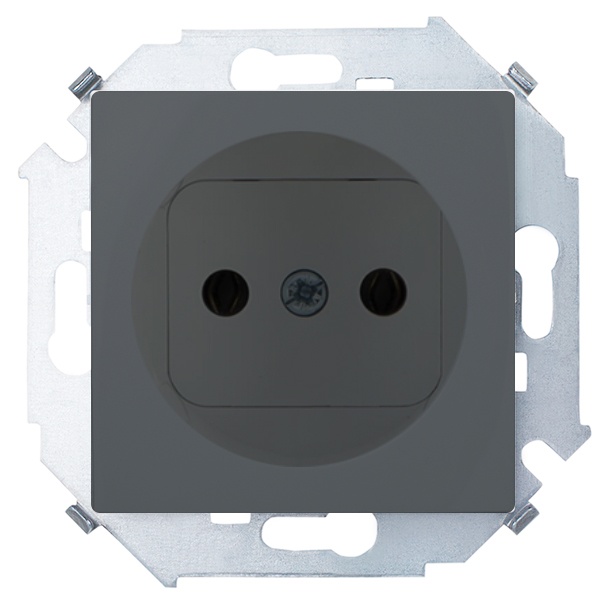 Розетка без заземления Simon 15 16А 250В винтовой зажим, графит