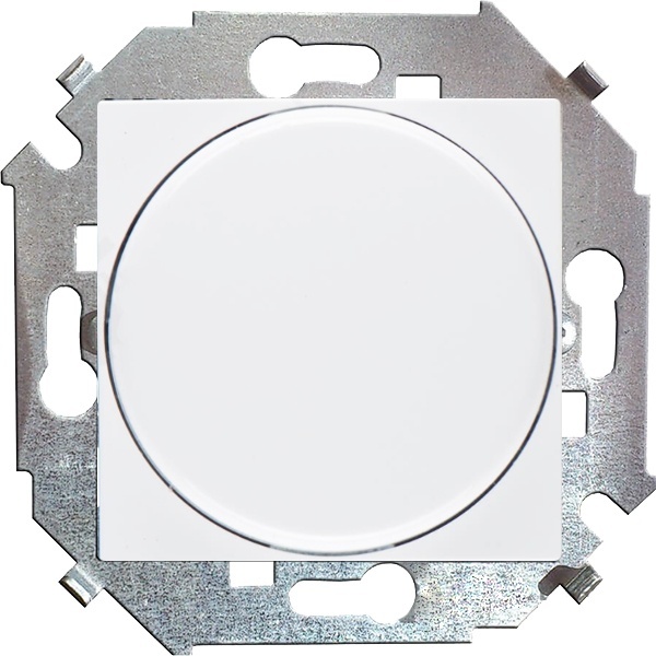 Диммер поворотно-нажимной Simon 15 электронный с переключателем 500Вт 230В, белый