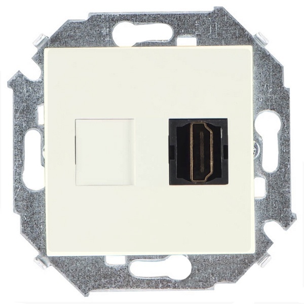 Розетка HDMI Simon 15 аудио/видео v1.4 тип А, слоновая кость (бежевый)