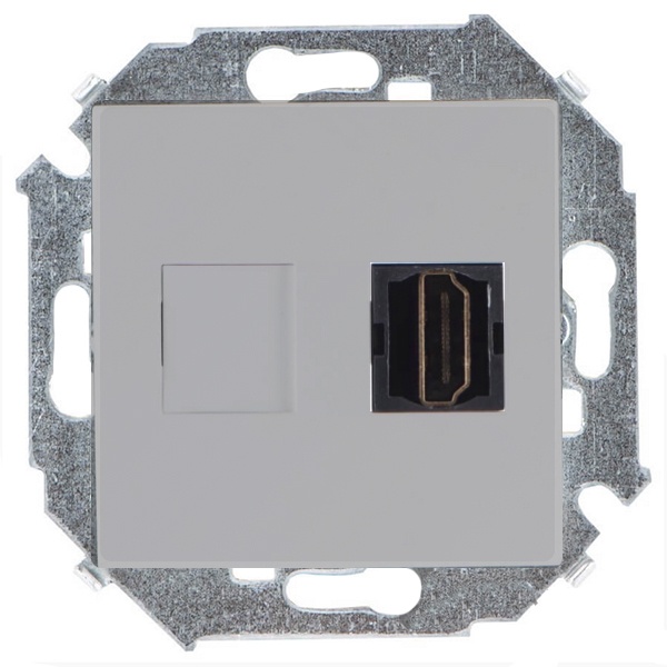 Розетка HDMI Simon 15 аудио/видео v1.4 тип А, алюминий