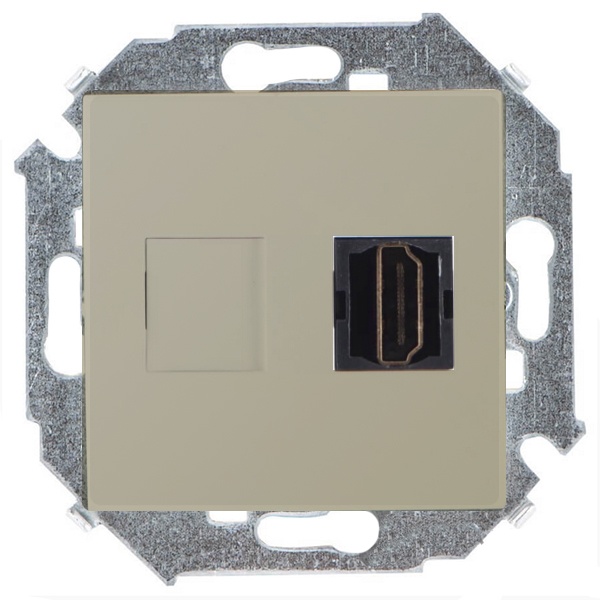 Розетка HDMI Simon 15 аудио/видео v1.4 тип А, шампань