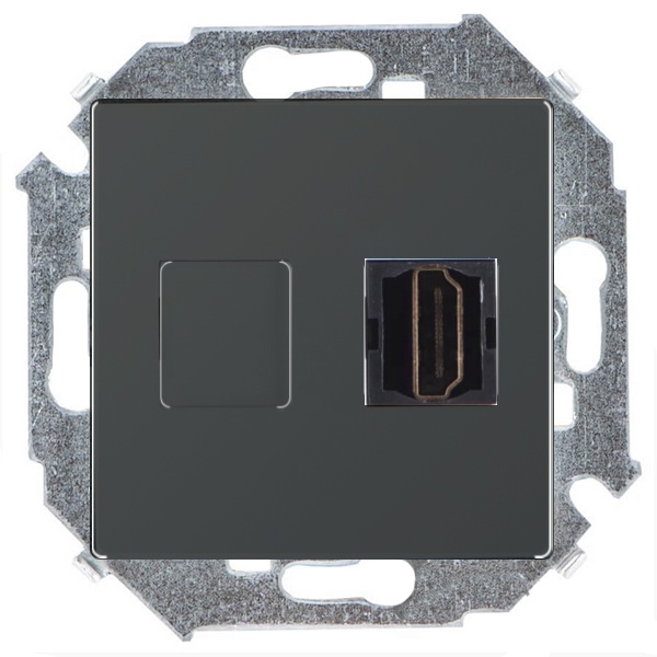 Розетка HDMI Simon 15 аудио/видео v1.4 тип А, графит