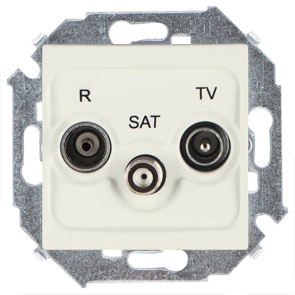 Розетка R-TV-SAT Simon 15 простая, слоновая кость (бежевый)