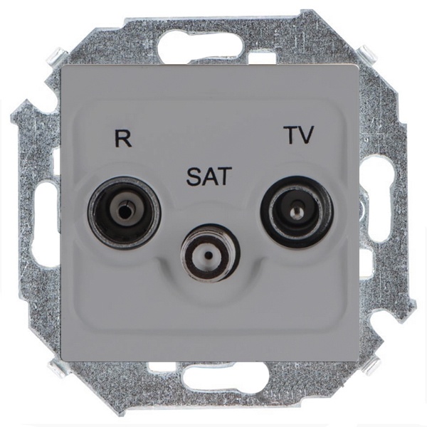 Розетка R-TV-SAT Simon 15 простая, алюминий