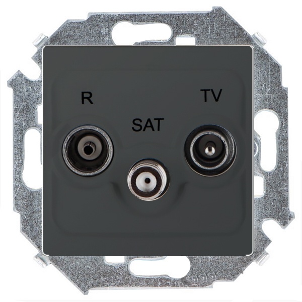 Розетка R-TV-SAT Simon 15 простая, графит