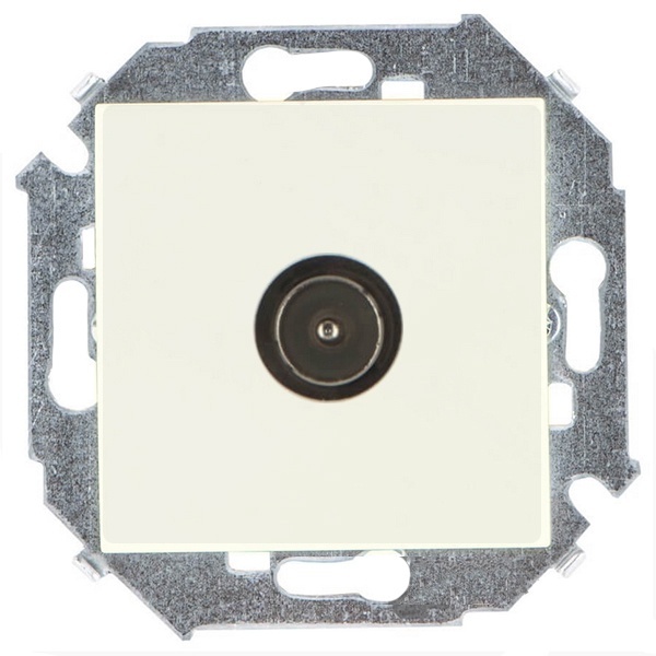 Розетка TV Simon 15 простая, слоновая кость (бежевый)