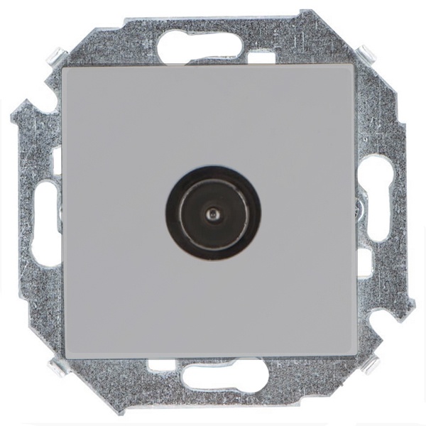 Розетка TV Simon 15 простая, алюминий