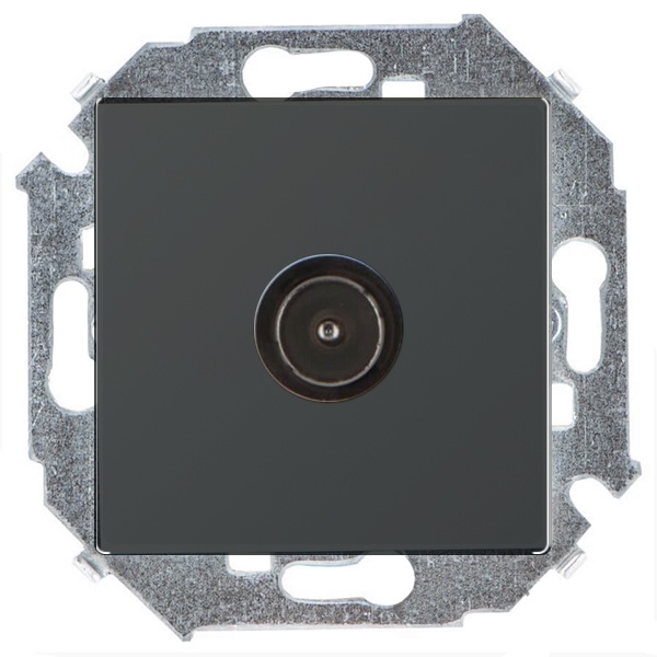 Розетка TV Simon 15 простая, графит