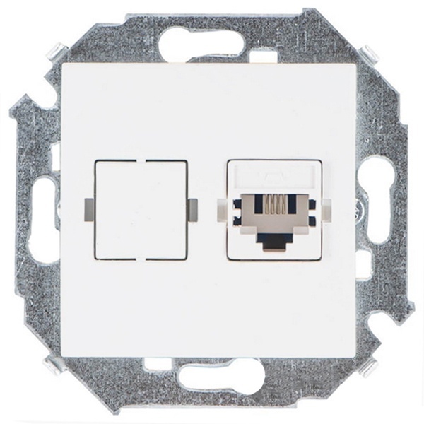 Розетка телефонная Simon 15 RJ11, белый