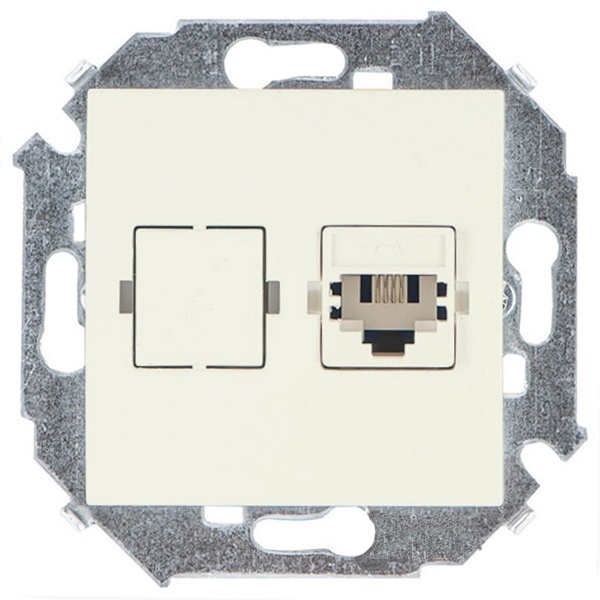 Розетка телефонная Simon 15 RJ11, слоновая кость (бежевый)