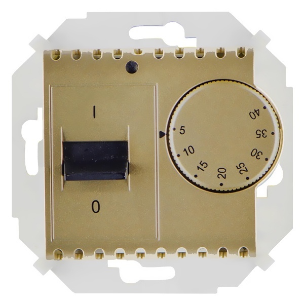 Термостат для тёплого пола с зондом Simon 15 16А 230В 3600Вт 5-40град., шампань