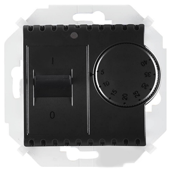 Термостат для тёплого пола с зондом Simon 15 16А 230В 3600Вт 5-40град., графит