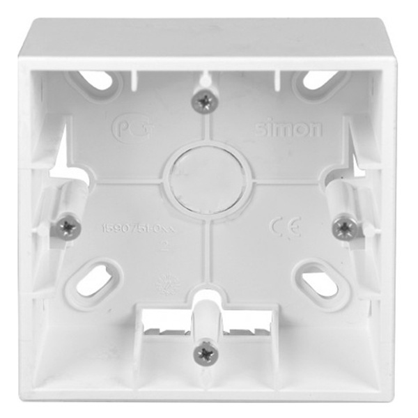 Коробка для накладного монтажа Simon 15 1 пост, белый
