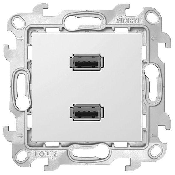 Розетка Simon 24 Harmonie 2хUSB для передачи данных, белый