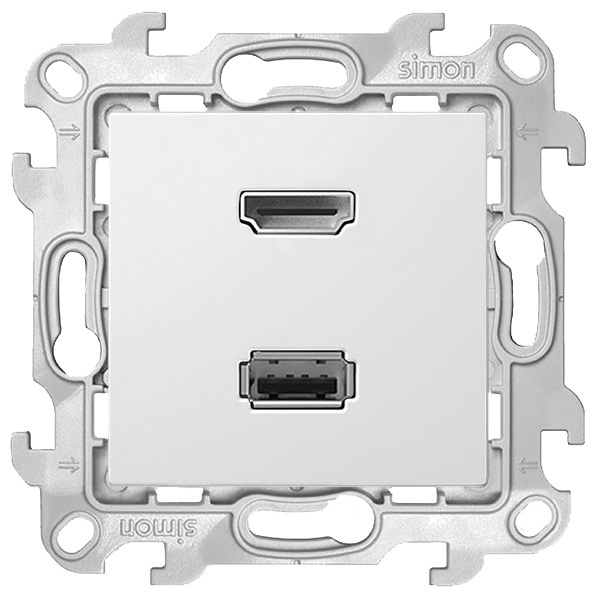 Розетка HDMI+USB Simon 24 Harmonie 2.0 для передачи данных, белый