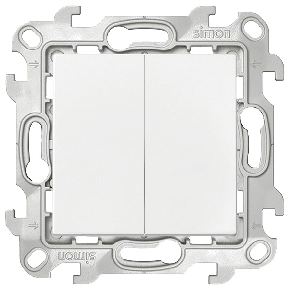 Двухклавишный выключатель Simon 24 Harmonie Push&Go, белый
