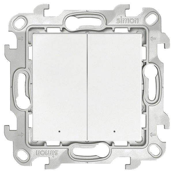 Двухклавишный выключатель Simon 24 Harmonie с подсветкой, белый