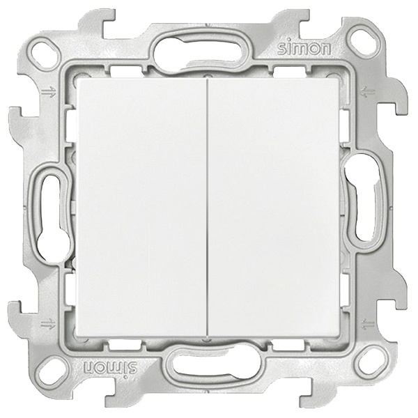 Двухклавишный выключатель Simon 24 Harmonie, белый