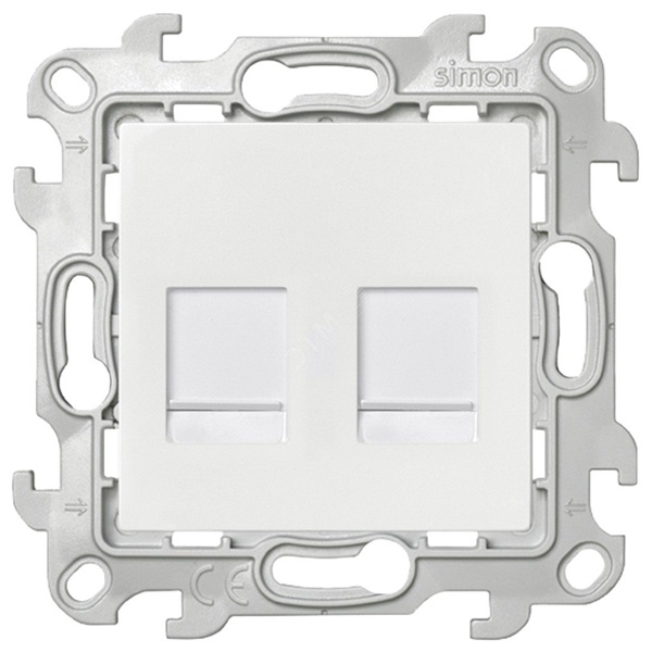 Розетка компьютерная Simon 24 Harmonie 2хRJ45 кат 5е UTP, белый