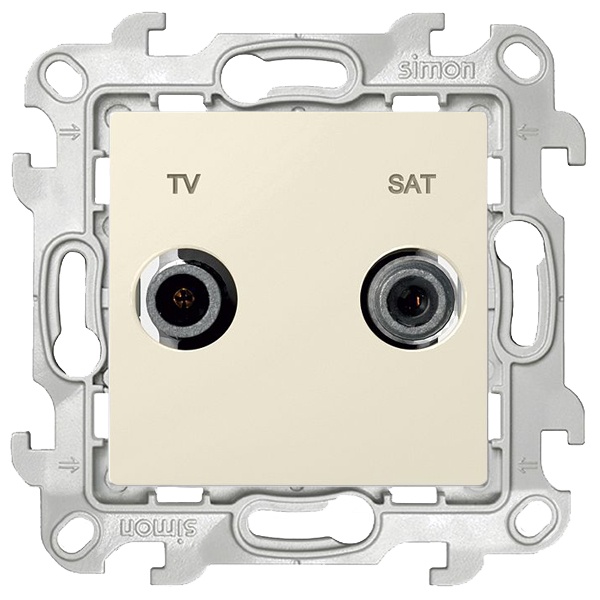 Розетка TV-SAT Simon 24 Harmonie проходная, слоновая кость (бежевый)