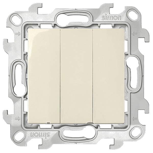 Трехклавишный выключатель Simon 24 Harmonie, слоновая кость (бежевый)
