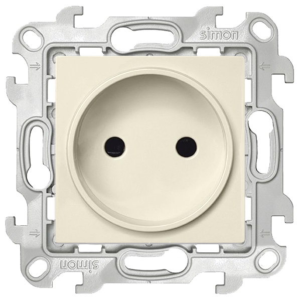 Розетка Simon 24 Harmonie 2К без защитных шторок, слоновая кость (бежевый)