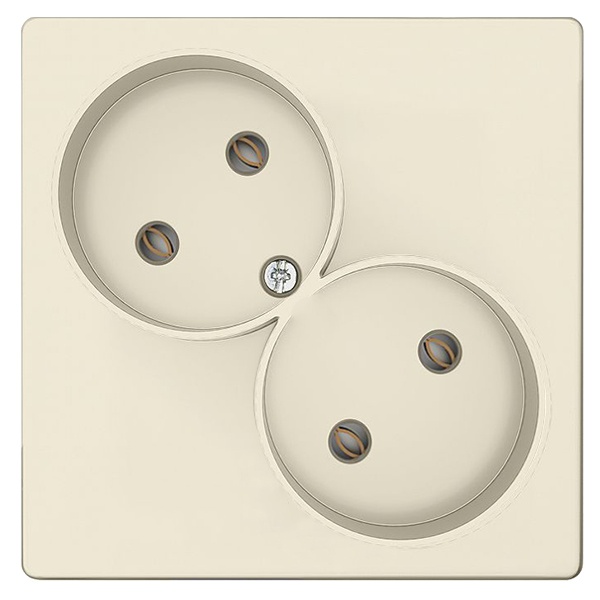 Розетка Simon 24 Harmonie 2х2К без защитных шторок, слоновая кость (бежевый)