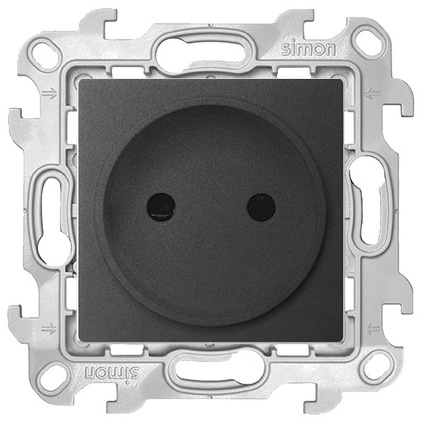 Розетка Simon 24 Harmonie 2К без защитных шторок, графит