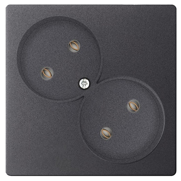 Розетка Simon 24 Harmonie 2х2К без защитных шторок, графит